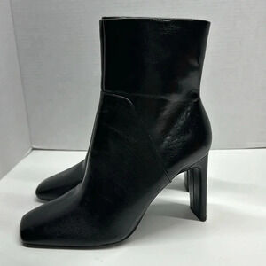 ASOS Black Leather High-Heel Ankle Boots